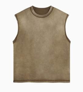 Wholesale 270Gsm Cotton Tank Top Custom <b>Sleeveless</b> <b>T</b>-<b>shirt</b> Men Loose Oversized Acid Wash Men <b>Sleeveless</b> Vest <b>T</b>-<b>shirt</b> for men - Product Image 2