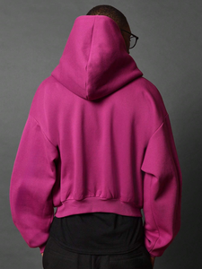 เสื้อฮู้ดสำหรับผู้ชายเสื้อครอปแบบรูดซิปผ้าเฟรนช์เทอร์รี่รับน้ำหนักได้มาก - Product Image 2