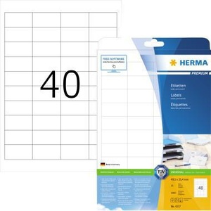 Etiquetas Universales Premium HERMA de 48.5 x 25.4 mm, Papel Blanco No Removible, 1,000 Etiquetas/Paquete, Accesorios para Carpetas de Archivo - Product Image 1