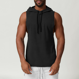 Débardeur à capuche pour homme, débardeur de sport, chemise musculaire de musculation, entraînement de fitness, veste décontractée, vêtements de sport, haut d'entraînement à capuche - Product Image 3