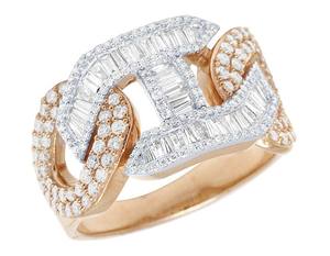 Anillo de diamante de moissanita de estilo cubano para hombre Baguette de plata de ley S925 y anillo de fiesta de corte redondo - Product Image 5