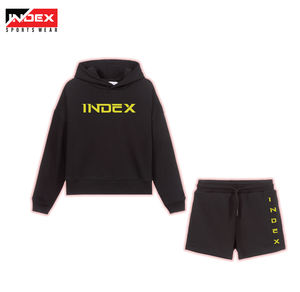 Wholesale Custom Winter Elastic Waist Polyester Jogging Sportswear Gym Tracksuit <b>Short</b> 2 Piece <b>Men</b> <b>Shorts</b> <b>and</b> <b>Hoodie</b> <b>Set</b> - Product Image 5