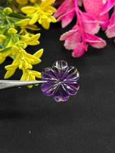 Impresionante piedra preciosa tallada a mano tamaño 10MM forma de flor amatista tallado piedra suelta Natural uso para hacer joyería - Product Image 5