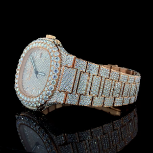 Reloj de Lujo Premium para Hombre, Completamente Adornado con Diamantes de Moissanita en Dos Tonos, Estilo Moderno Hip Hop, Personalizado, con Movimiento ETA - Product Image 3