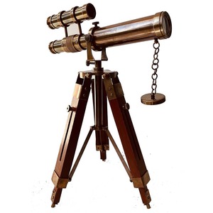 Télescope nautique en laiton antique fabriqué à la main avec support de trépied réglable pour pièce maîtresse ou cadeau décoratif - Product Image 1