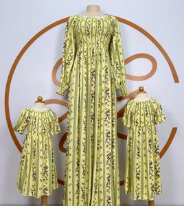 Vestidos Maxi Casuales de Lujo y Calidad Premium para Madre e Hija, Estilo Jalabiya, Impresión Digital, Lavables, Transpirables, Cintura Elástica, Cuello en V - Product Image 2