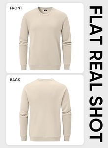 เสื้อสเวตเตอร์คอกลมแขนยาวสำหรับผู้ชายทรงหลวมสีทึบเสื้อสวมหัวผ้าพิมพ์ลายสำหรับการค้าต่างประเทศ - Product Image 3