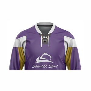 Jersey de hockey sobre hielo de poliéster de alta calidad Logotipo de impresión por sublimación Uniforme de hockey sobre hielo personalizado - Product Image 3