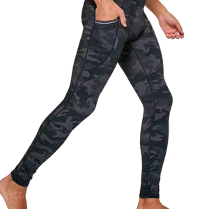 กางเกงรัดรูปสำหรับผู้ชายเลกกิ้งวิ่งออกกำลังกายทำจากโพลีเอสเตอร์ใหม่ - Product Image 3