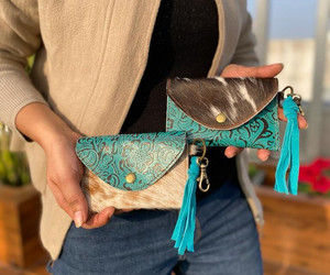 Nueva llegada única de piel en relieve estampado de piel tarjeta monedero cartera rectángulo titular de la tarjeta de crédito monedero con borla llaveros - Product Image 4