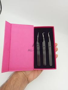 คีมหนีบขนตาสีดำด้านทำจากสแตนเลส45/90องศาพร้อมกล่องใส่การ์ดแบบแบนขายส่ง - Product Image 4