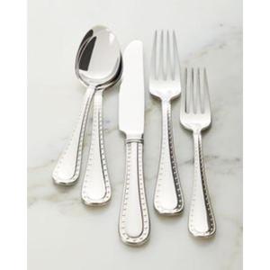 Juego de cubiertos de acero inoxidable con mango negro para mesa de comedor de cocina contemporánea moderna y configuración de cafetería - Product Image 3