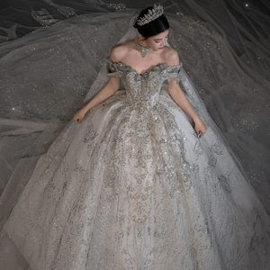 Vestidos de Novia Jancember GT135 con Lentejuelas Brillantes y Cristales, Estilo Imperio - Product Image 2