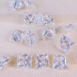 IGI certificado elegante princesa corte laboratorio cultivado diamante lujo anillo y pendiente colgante ético VVS1 claridad FEColor diamantes sueltos - Product Image 5