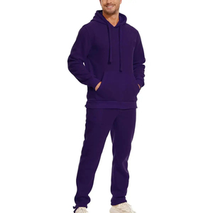 Conjunto de sudadera y pantalón de chándal OEM bordado, transpirable, de forro polar cepillado de alto gramaje, holgado, unisex, de mezcla de algodón, para otoño e invierno - Product Image 3