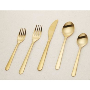 Nuevos juegos de cubiertos de acero inoxidable para ocasiones especiales Juegos de cubiertos de oro mate para alquiler de bodas y hoteles de lujo - Product Image 2