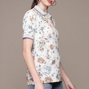 Venta al por mayor Mejor Precio de color sólido casual comprimido mujeres para camisas OEM servicio último estilo de secado rápido sublimación para camisa - Product Image 4