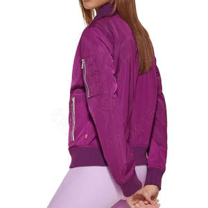 Elegante chaqueta de bombardero para mujer con cierre de cremallera y diseño personalizado para ropa de calle informal chaqueta de bombardero para mujer - Product Image 4