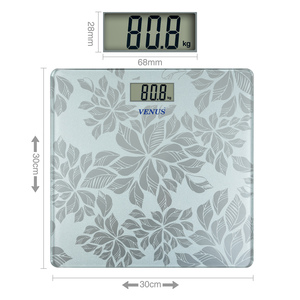 เครื่องชั่งน้ำหนักกระจกสีใหม่180กก. เครื่องชั่งห้องน้ำส่วนตัวพร้อมจอแสดงผล LCD - Product Image 5