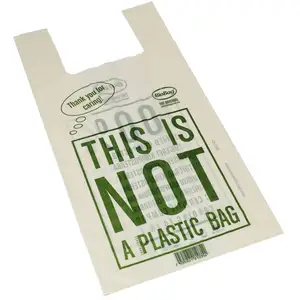 wholesale compostable plastic t-shirt carry bags biodegradable plastic cornstarch t-shirt bag fruit shopping bag made in india