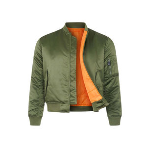 Chaqueta universitaria de satén para hombre vintage personalizable, ropa informal estilo hip hop de invierno con cierre de cremallera y cuello levantado, servicio OEM disponible - Product Image 2