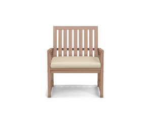Chaise de jardin moderne Lana avec structure en teck massif finition brune et coussin en tissu pour usage extérieur - Product Image 2