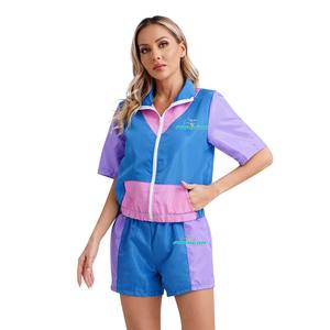 Señoras de nylon rayas de moda ropa activa gran oferta chándal de algodón, hecho a medida rayas mujeres chándal de marca - Product Image 3