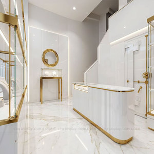 Luxury White and Gold Jewelry Display Showcase Modern High-End <strong>Watch</strong> Display Case Cabinet for Jewellery Shop Interior Design - Product Image 5