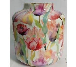 Florero redondo con diseño de jungla verde de hierro, Metal envejecido, estilo moderno de alta calidad, decoración del hogar hecha a mano en la India - Product Image 3