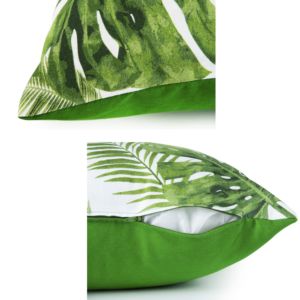 Cuscino Decorativo Quadrato in Cotone |   Chiusura con Cerniera |   Prodotto in Italia |   Imbottitura in Poliestere |   Fogliame Tropicale |   Stampa digitale reattiva - Product Image 4