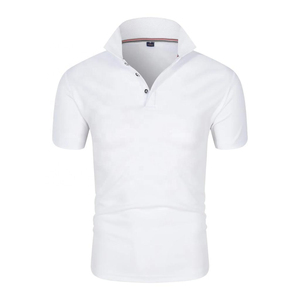 Diseño orgánico de peso pesado para hombre con logotipo personalizado para camiseta de polo 100% algodón transpirable de tallas grandes tejido de punto estampado en blanco - Product Image 1