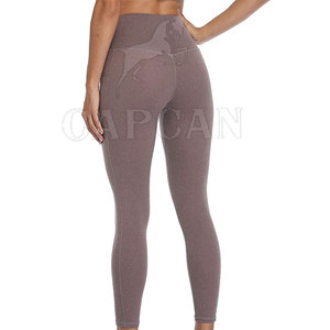 Mallas de Yoga de Color personalizadas de alta calidad para mujer, mallas elásticas informales para Fitness, Push-up, diseño sólido, tela de punto sin costuras - Product Image 2