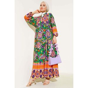 Vestido estampado con botones delanteros Esmeralda - Product Image 1