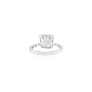 Authentique bague de fiançailles en or blanc véritable 14 carats pour femmes grappe de diamants exquise pour les mariages 100% vraies fêtes en diamant fin - Product Image 5