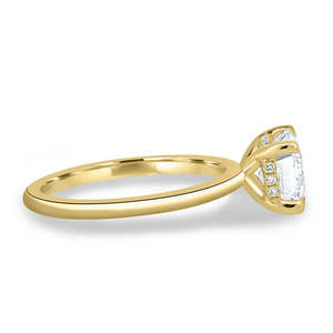 แหวนหมั้น4กรงเล็บสีทองล้วน18kt เพชรโซลิแทร์2CT โซลิแทร์ตัดสีมรกตดีไซน์หรูหราผลิตจากห้องปฏิบัติการ - Product Image 5