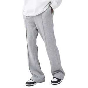 Pantalon de survêtement pour homme en molleton français brodé personnalisé, jogging lourd, coupe ample, jambe droite, strass, lavage à l'acide, effet délavé - Product Image 1