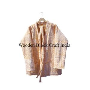 Handmade Cotton Kantha <b>Quilted</b> Jacket Indian Patchwork Floral Reversible Winter Women's Jackets Wholesale Jacket - Product Image 1