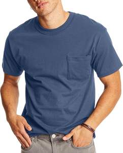 Camiseta de Manga Corta 100% Algodón Tejido, Talla Grande para Hombre, Informal, Ecológica, Anti-UV, de Secado Rápido, Diseño Bicolor Teñido con Hilo - Product Image 4