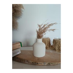 Coppia che abbraccia, vaso di pampa e porta presentazione ovale. Decorazione domestica bianca, inesit.