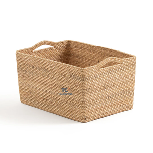 Venta caliente Cesta de caña de ratán Venta caliente Cesta de ratán Forma redonda con la mejor calidad de ratán para el almacenamiento de mercancías - Product Image 3