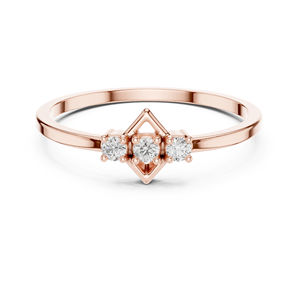 Anillo de Compromiso de Oro Blanco de 14K con Diamante Redondo Cultivado en Laboratorio para Mujer |   Diamante Cultivado Nuevo - Product Image 2