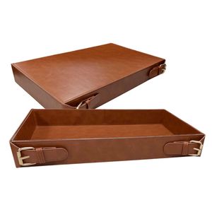 <b>Desk</b> <b>Organizer</b> Luxury Leather <b>Trays</b> Pu Leather Open Design Leather Catchall <b>Tray</b> for Men - Product Image 6