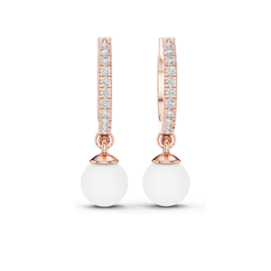 Elegant 18kt Gold <b>Earrings</b> with 0.176 CT Lab Grown Diamonds & <b>Moissanite</b> Round Cut Rose, Yellow, White Gold Luxury Fine - Product Image 6
