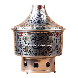 Olla Caliente Redonda de Nácar y Madera de Nogal, Vajilla de Lujo, Nuevo Calentador de Comida Metálico de Alta Gama - Product Image 5