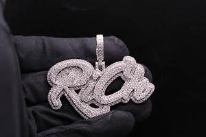Pendentif personnalisé de luxe en acier inoxydable Hip Hop avec diamants CZ glacés - Product Image 3