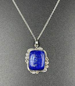 925เคลือบทองแบบอินเดียทำด้วยมือเครื่องประดับชุดจี้เงินแท้เครื่องประดับชุดอัญมณี Lapis Lazuli - Product Image 5