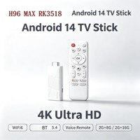 H96 MAX RK3518 Mini TV Dongle con Sistema Android 14, Resolución 4K, WiFi6, BT 5.4, Control Remoto por Voz, Reproductor Multimedia en Streaming