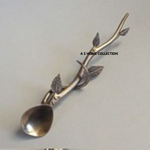 Ensemble de 3 couverts plaqués argent avec poignée en forme de feuille, service de fantaisie fabriqué à la main pour la décoration et les célébrations - Product Image 6