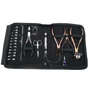 Kit d'outils pour extensions de cheveux avec pince à presser le ruban adhésif, outil de retrait des micro-perles, pince à sertir plate, peigne à boucles et clips - Product Image 1