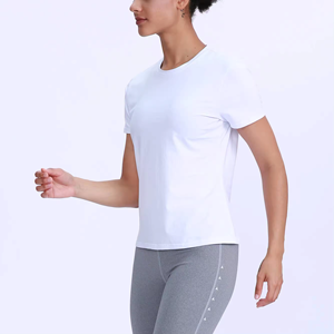 Nueva Camiseta Deportiva de Alta Calidad para Mujer, 100% Algodón Ecológico, Corte Ajustado, para Correr y Yoga al Aire Libre - Product Image 2